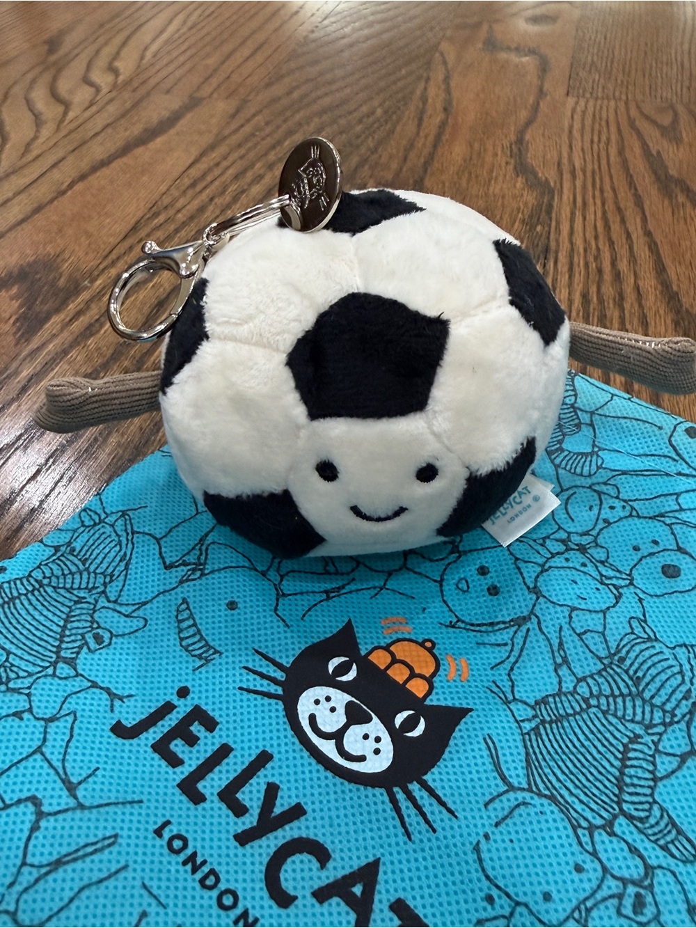 Jellycat Amuseables Sports Soccer bag charm keychain
